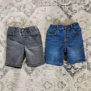 The Children's Place Gray and Blue Jean Shorts Adjustable Waistband Size 3T
